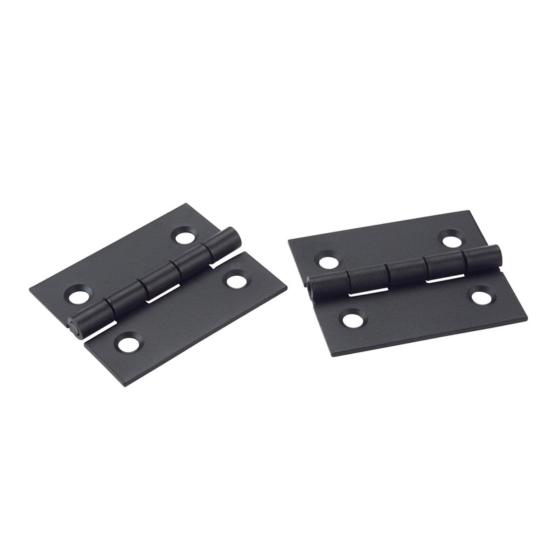 Miniature Hinge Open with Screws - Pair - Style:Broad - Size:1-1/4" x 1-1/2" - Finish:Oil Rubbed Bronze